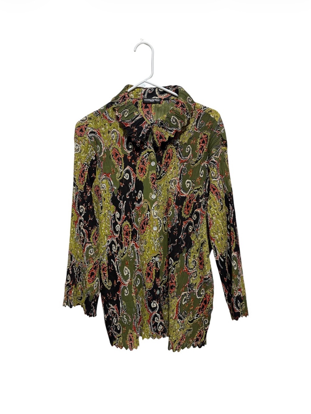Essentials by Milano Green Paisley Blouse